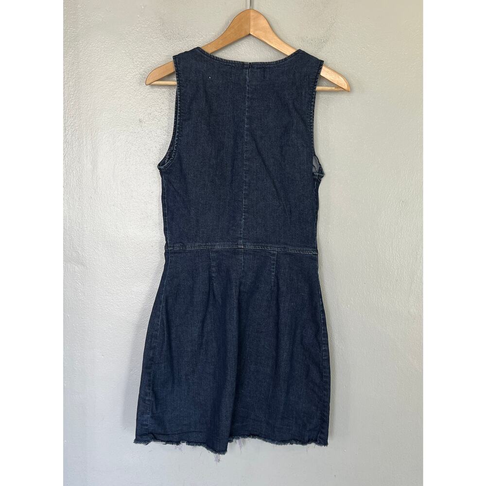 REFORMATION Lars Sleeveless Denim Mini dress Blue Button Front Women's Size 4 - Picture 3 of 11